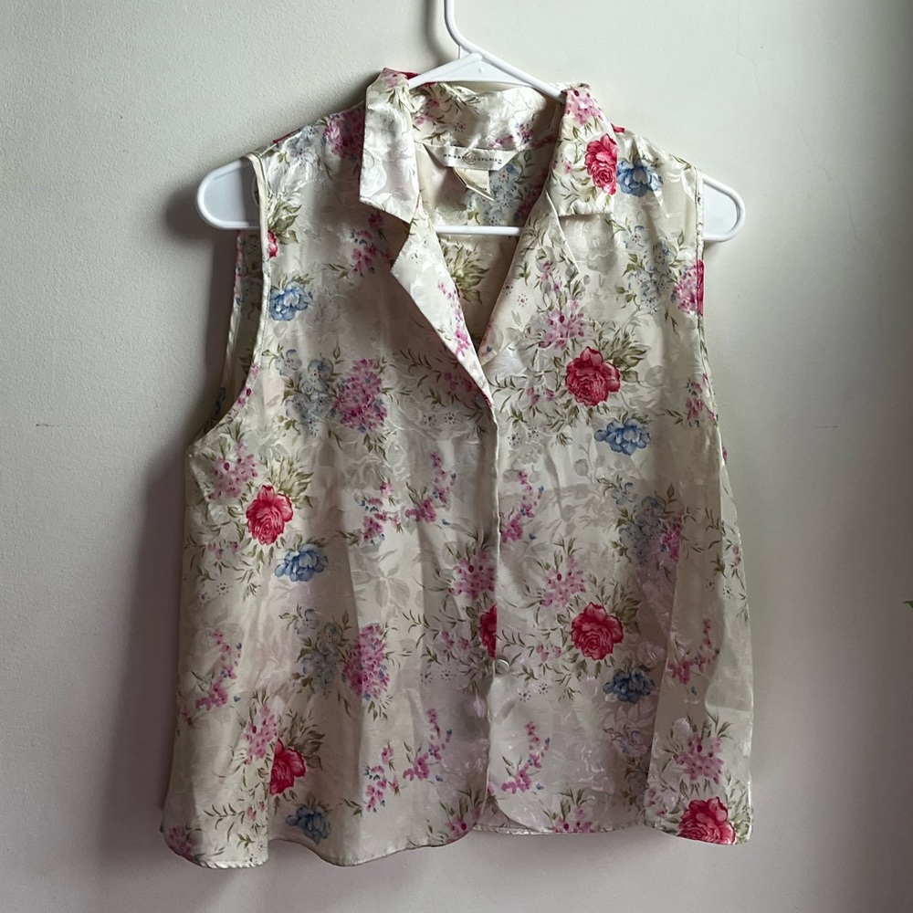 Silky Vintage button up lingerie top
